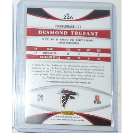 2013 Certified DESMOND TRUFANT (Falcons) New Generation Red RC Auto #226 846/999
