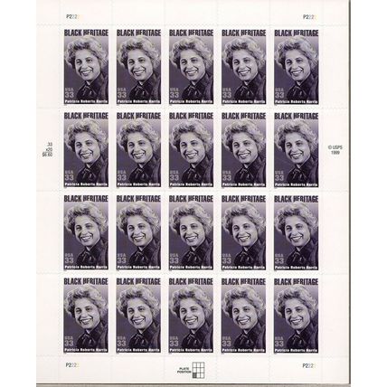 Patricia R. Harris Black Heritage Sheet of Twenty 33 Cent Scott 3371
