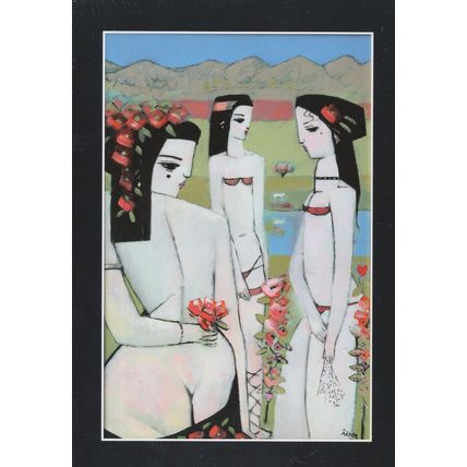 Hidden Posey Flower German Endre Roder Painting Postcard