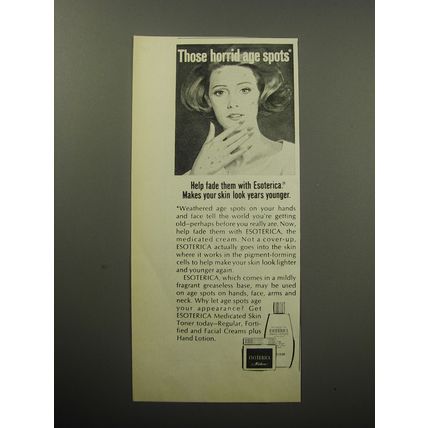 1973 Esoterica Lotion and cream Advertisement - Those horrid age spots