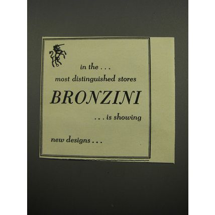 1955 Bronzini Fashion Ad - In the most distinguished stores