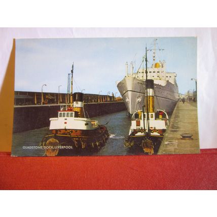 GLADSTONE DOCK, LIVERPOOL unused postcard by J. Samon dated 1970 =