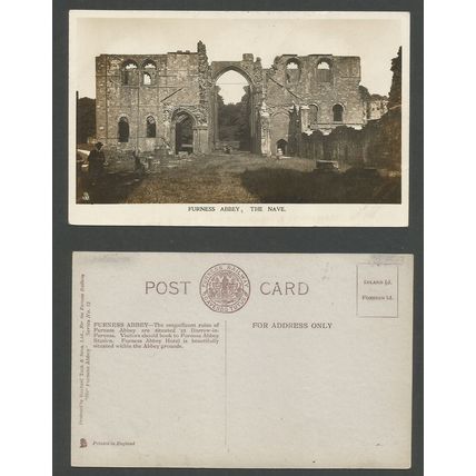 GB Postcard Furness Abbey, The Nave, Cumbria Unused