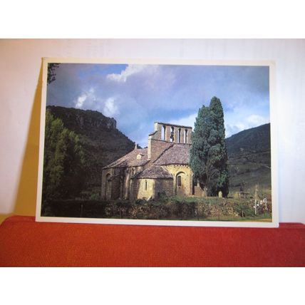 CHURCH, GORGES DU TARN, SOUTHERN FRANCE used postcard 1991 pm =