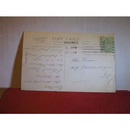 THE LADY MARGARET, WESTMINSTER ABBEY, LONDON used antique postcard. 1907 pm =