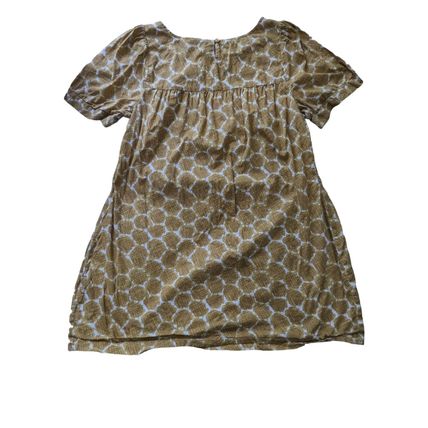 Mimi Maternity Gold White Ruffle Short Sleeve Cotton Scoop Neck Blouse Large Top