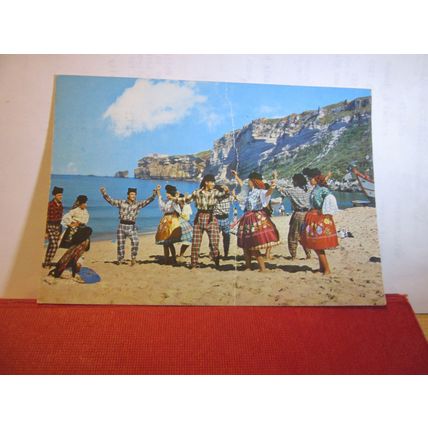 DANCING, NAZARE, PORTUGAL used postcard 1982 postmark =