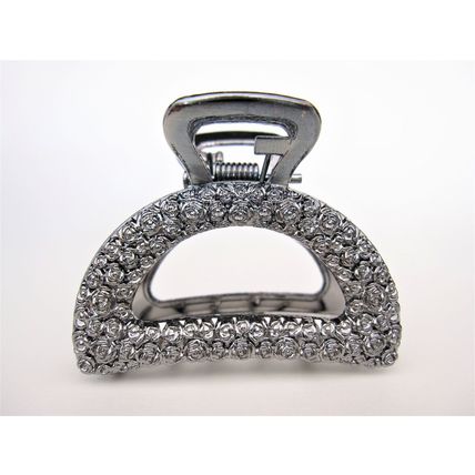 Small/ medium rose gold or dark silver roses metal hair claw clip
