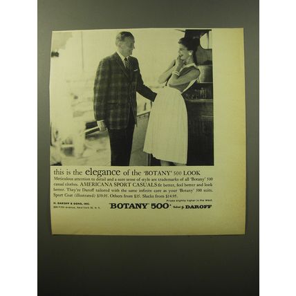 1960 Botany 500 Americana Sport Casuals Ad - This is the elegance