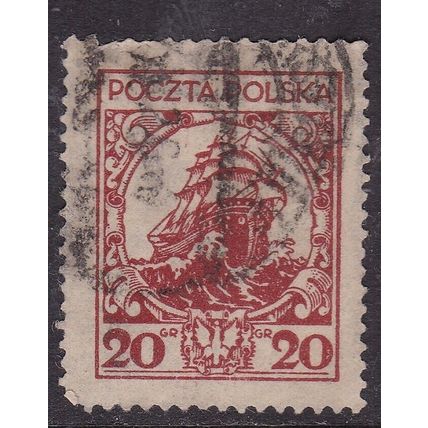 Poland 1925 Galleon 20g Fine Used SG 247 VGC