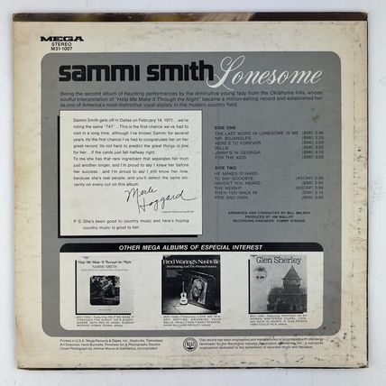Sammi Smith – Lonesome Vinyl LP Record Album M31-1007