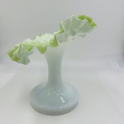 Victorian Jack in Pulpit Vase Dimpled Hand Blown Art Glass Antique Bohemian