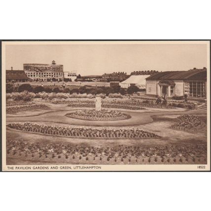 The Pavilion Gardens and Green, Littlehampton, Sussex, c.1950 - Salmon Postcard