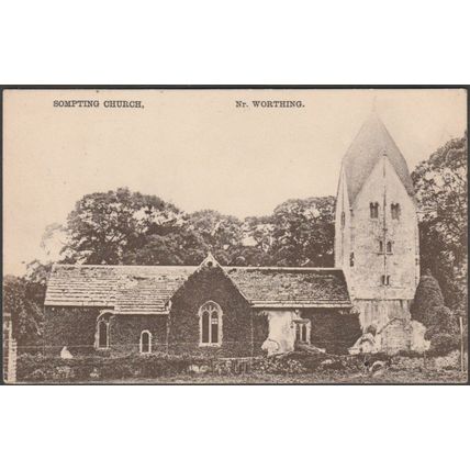 Sompting Church, near Worthing, Sussex, 1911 - Walter Bros Postcard