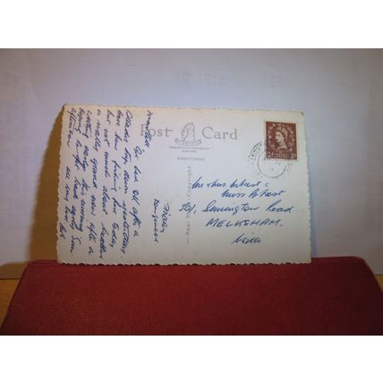 ROMNEY, HYTHE AND DYMCHURCH RAILWAY STATION & LIGHTHOUSE used postcard 1958 pm =