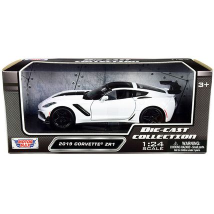 2019 Chevrolet Corvette ZR1 White with Black Accents 1/24 Diecast Model Car b...