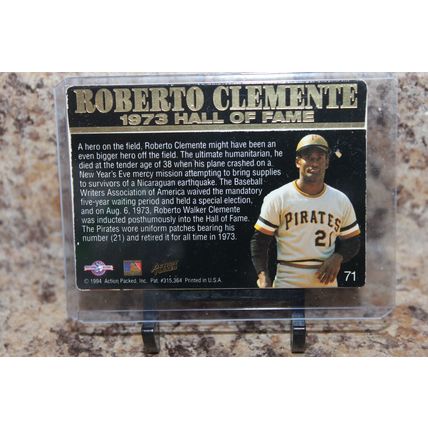 1994 baseball action packed 40 pro debut anniversary roberto clemente card#71