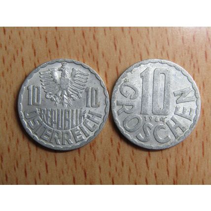 Austria 1964 10 Groschen Coin
