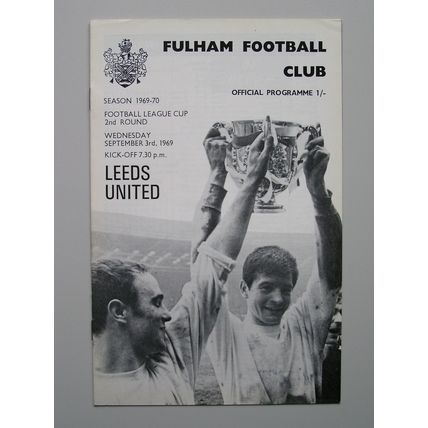FULHAM v LEEDS UNITED League Cup 2nd Round 03/09/1969