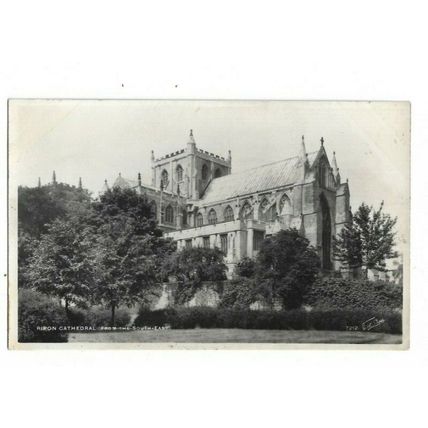 Ripon Cathedral From The South East, Yorkshire, RP Postcard.