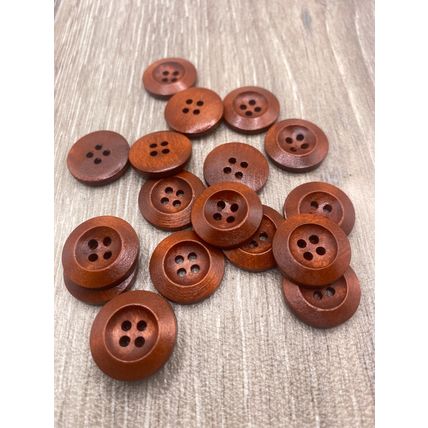 20mm Brown Red Wooden Buttons Cardigan Sewing Scrapbooking Handmade Knitting