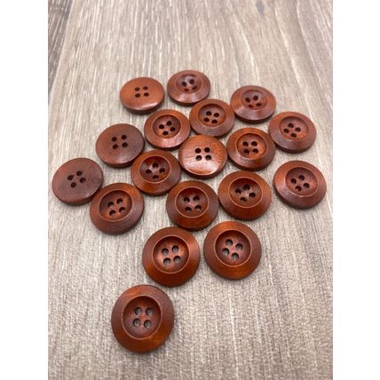 20mm Brown Red Wooden Buttons Cardigan Sewing Scrapbooking Handmade Knitting