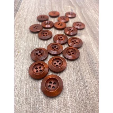 20mm Brown Red Wooden Buttons Cardigan Sewing Scrapbooking Handmade Knitting