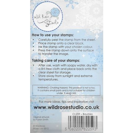 Wild Rose Studio. Baubles Clear Stamp. Stamping Cardmaking Scrapbooking