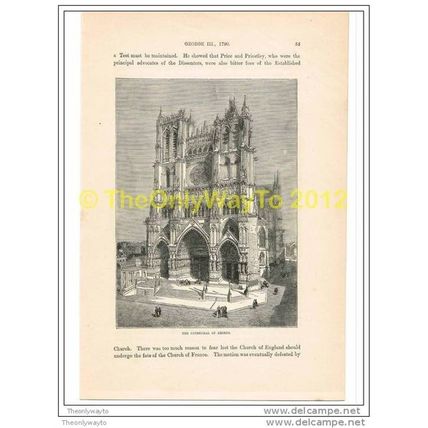 CATHEDRAL OF AMIENS, FRANCE, Illustration, c1870