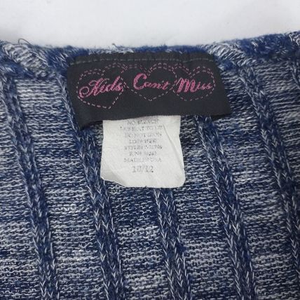 Kids Can't Miss Girls Blue/White Stripe Short Sleeve Top Size 10-12