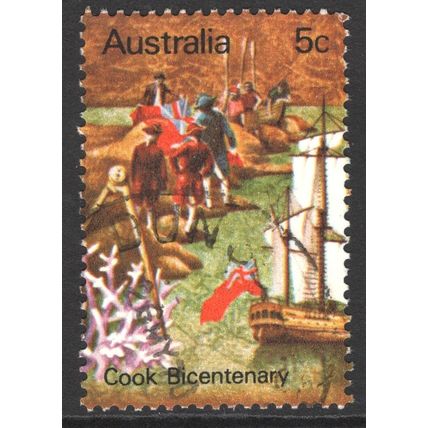 AUSTRALIA 1970: COOK BICENTENARY - 5c POSSESSION USED (G2)