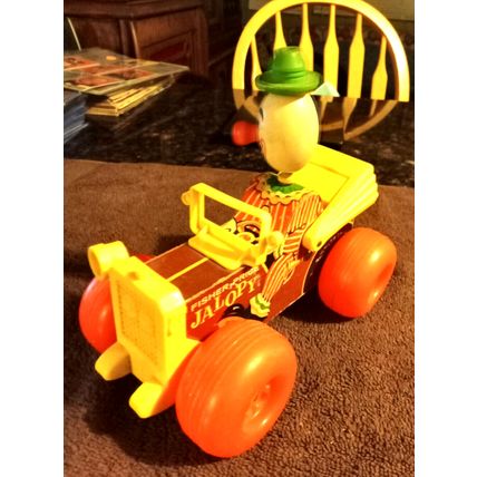 Old Vintage Original Fisher Price Jolly Jalopy # 724 7" Long Working 1965