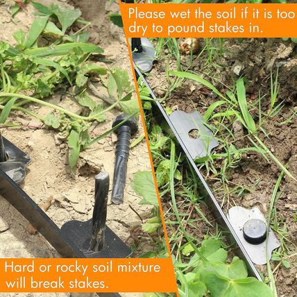 Gardzen 1.5" X 100' Landscape Edging Kit, Garden Edging Coil Comes with 120 Pcs