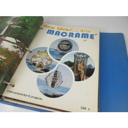 Binder LOT of 24 Macrame Craft Magazines Vintage Illumiating Pat Depke Animals