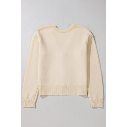 Jet Stream Bowknot Front Loose V Neck Knitted Cardigan