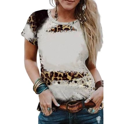 Bleached Leopard Short Sleeve Top