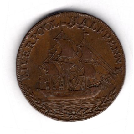 Great Britain. Liverpool Halfpenny 1791. dy16235