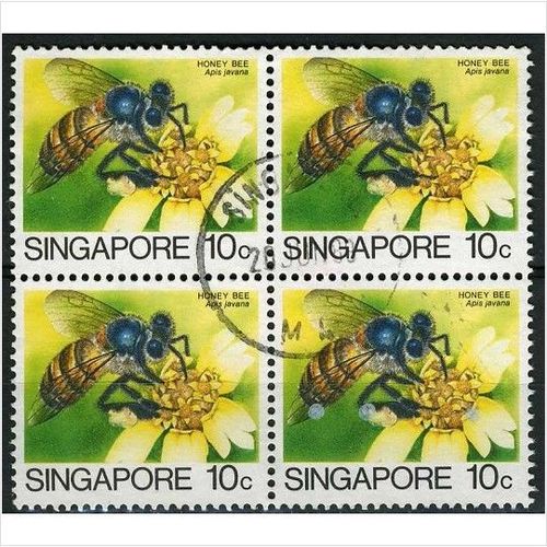 1985/1989 SG 492a - fine used (o) - block of 4 - LM Printing
