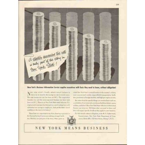 new york 1947 department of commerce business information vintage ad