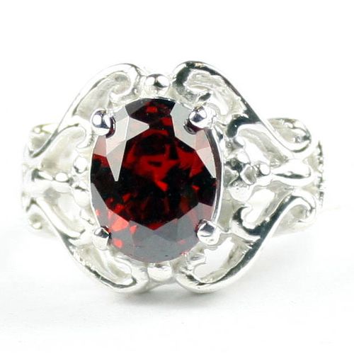 Garnet CZ, 925 Sterling Silver Ladies Rings, SR169