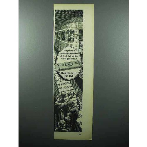 1947 Beech-Nut Gum Ad - 20th Century Limited Train