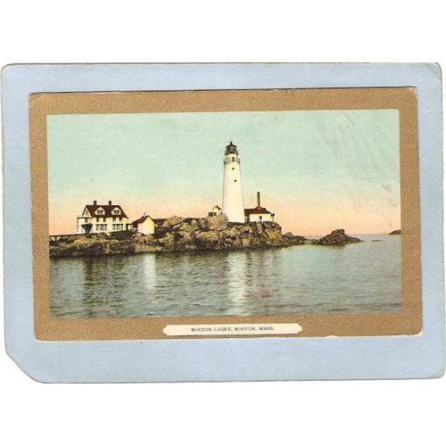 MA Boston Harbor Lighthouse Postcard Boston Light lighthouse_box1~406