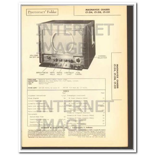 MAGNAVOX models CT214 CT218 CT221 TV television Sams Photofact manual