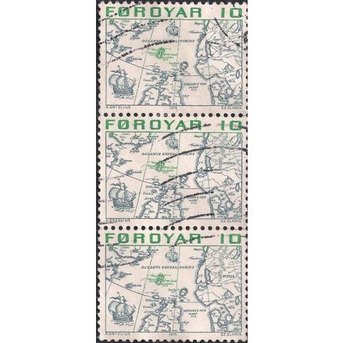 FAROE ISLANDS, Faroes Map, green 1975, 10