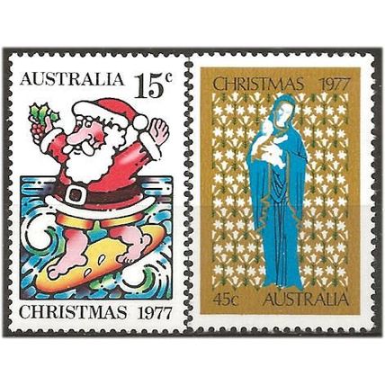 Australia 1977 Christmas Set SG655-656 Unmounted Mint