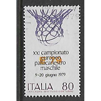 ITALY 1979 EUROPEAN BASKET BALL 80L BALL IN BASKET POSTER SG1610 FINE USED#