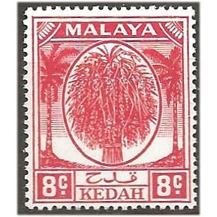 Kedah 1950 SG81 8c Scarlet Mounted Mint . .. .
