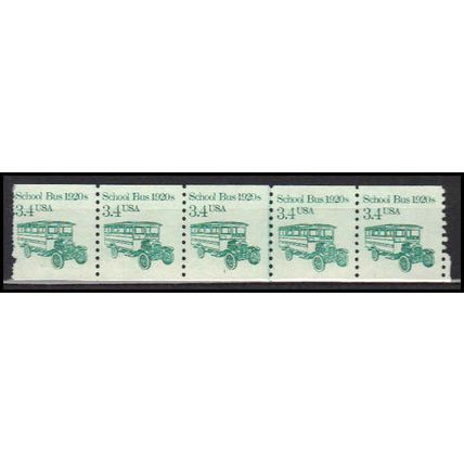 2123 3.4c School Bus Very Fine MNH Dry Gum PNC 1/5 X0013