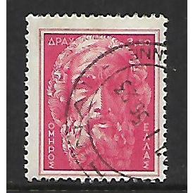 GREECE 1955 GREEK ART 3d.50 RED BUST OF HOMER SG 740 FINE USED