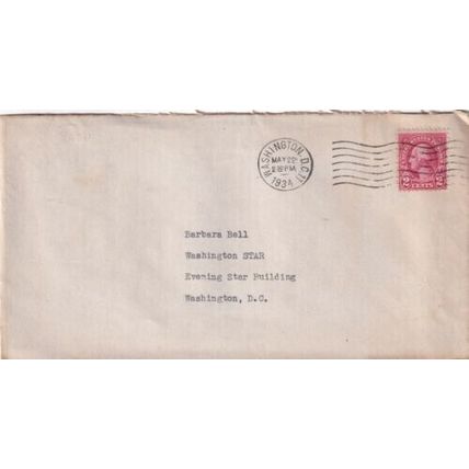 United States 1934 Washington DC local Cover Washington DC cancel typed VGC